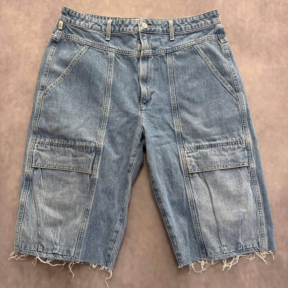 Corner Market Pants - Citizen Of Humanity Denim Cargo Shorts Womens Light Wash Y2K Skater Jorts